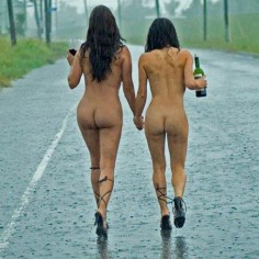 Naked in the rain  